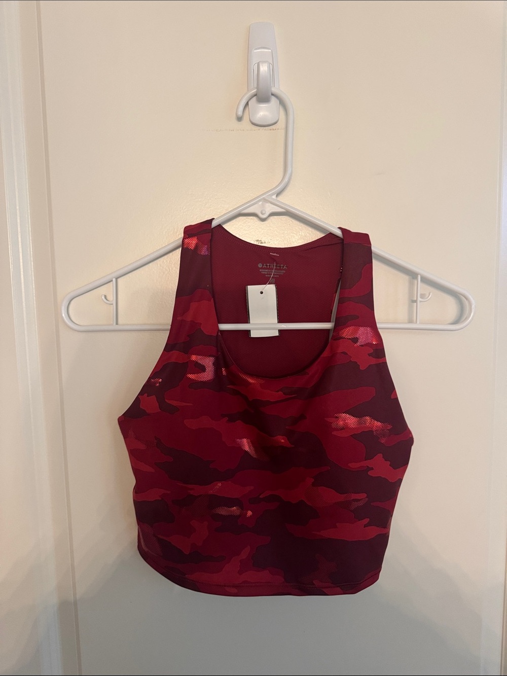 Athleta red camo sports bra top